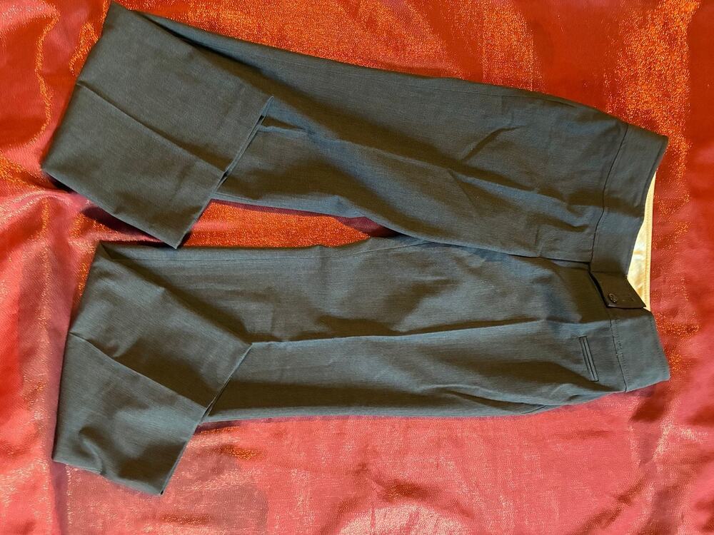 LOFT Pants Womens Petite 2P Julie Cropped Wide Leg Cuffed Gray Office Dress
